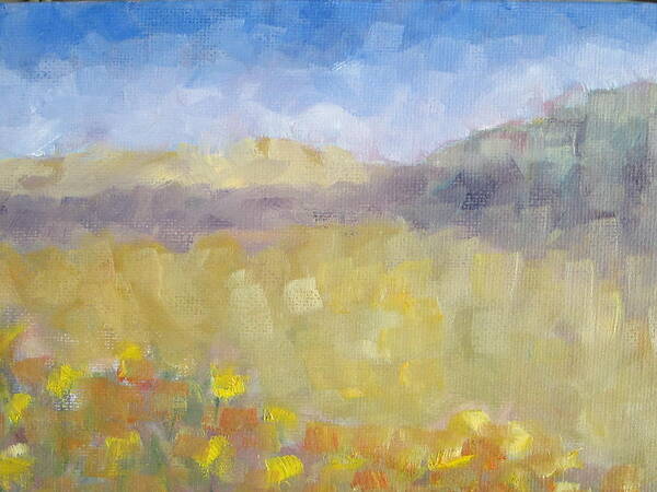 Landscape Art Print featuring the painting Golden Meadow by Patricia Cleasby