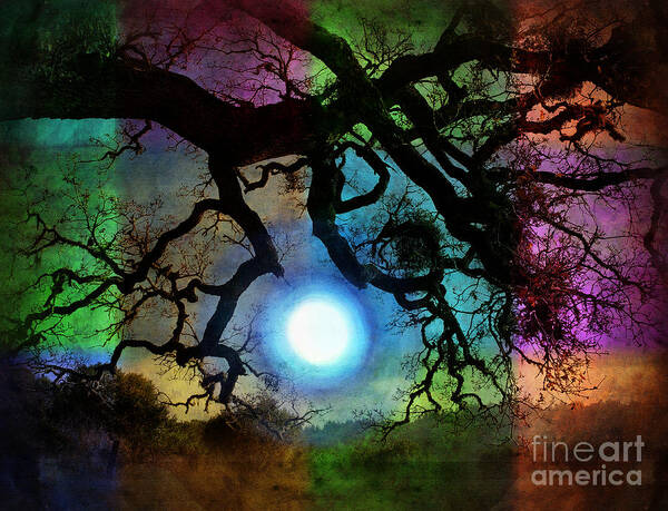 Surreal Art Print featuring the photograph Holding the Moon by Laura Iverson