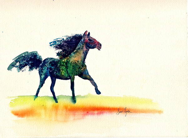 Horse Art Print featuring the painting Horse of a Different Color by Frank SantAgata