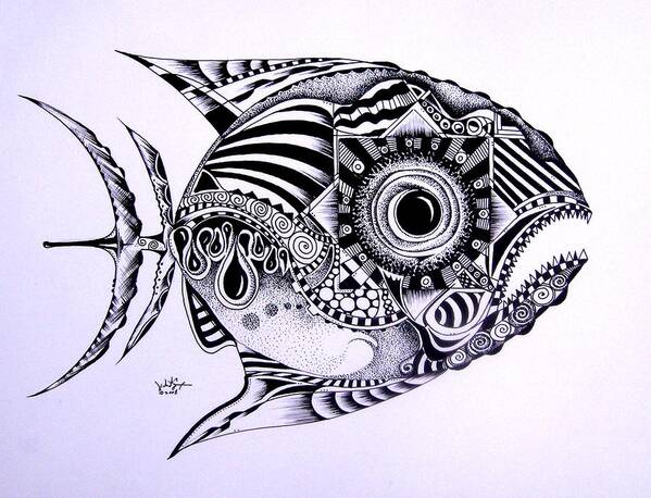 Fish Art Print featuring the painting Incomplete Anger by J Vincent Scarpace Fish Art Print featuring the painting Incomplete Anger by J Vincent Scarpace