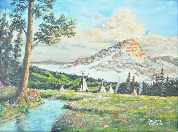 Landscape Art Print featuring the painting Indian Spring by Duwayne Williams