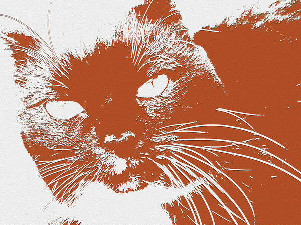 Cat Art Print featuring the digital art Kit Kat by Julie Niemela