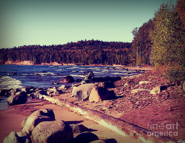 Photo Art Print featuring the photograph Lake Superior Shoreline by Phil Perkins