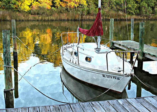 Sailboat Art Print featuring the photograph Little Sailboat by Lynn Jordan