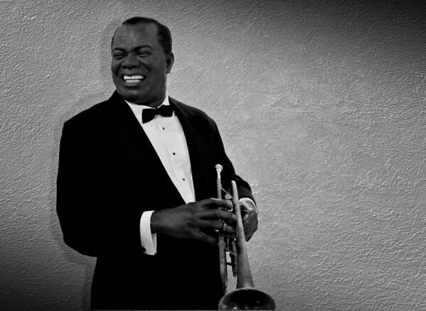 Louis Armstrong Art Print featuring the photograph Louis Armstrong BW by David Dehner
