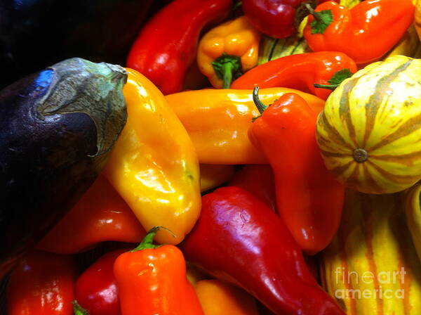 Peppers Art Print featuring the photograph Market Produce by Mark Messenger