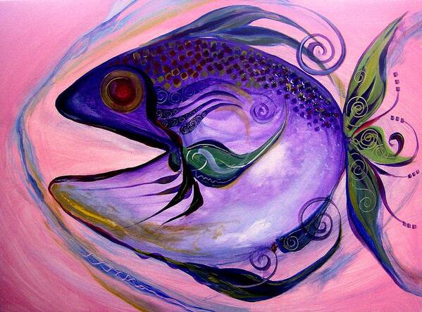 Fish Art Print featuring the painting Melanie Fish One by J Vincent Scarpace