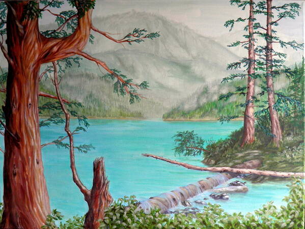 Namu Art Print featuring the painting Namu Lake by Ida Eriksen