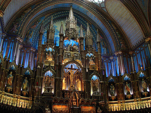 Montreal Art Print featuring the mixed media Notre Dame Basilica Montreal by Bruce Ritchie