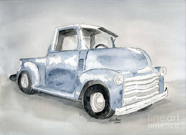 Pick Up Art Print featuring the painting Old Pick Up Truck by Eva Ason