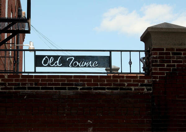 Sign Art Print featuring the photograph Old Towne Sign by Karen Harrison Brown
