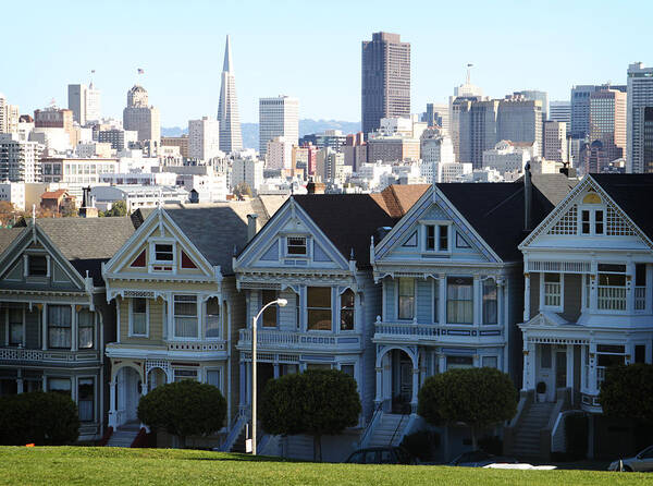 San Francisco Art Print featuring the photograph Painted Ladies by Linda Woods