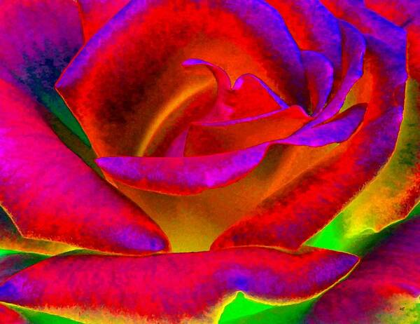 Rose Art Print featuring the digital art Painted Rose 1 by Will Borden