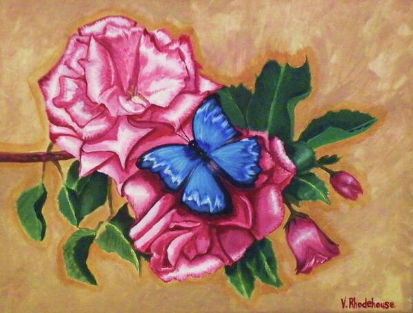 Roses Art Print featuring the painting Pink Rose Petals by Victoria Rhodehouse