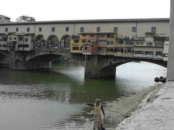 Arno River Art Print featuring the photograph Ponte Vecchio by Laurel Best