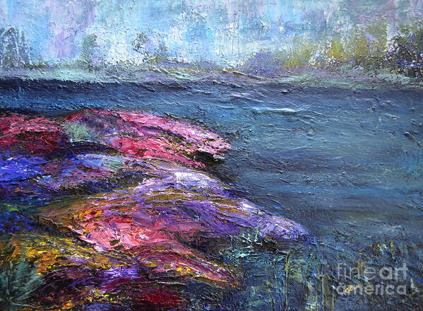 Rocks Art Print featuring the painting Rainbow Rocks by Claire Bull