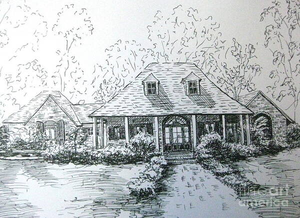 Pen & Ink Art Print featuring the drawing Rathe's Home by Gretchen Allen