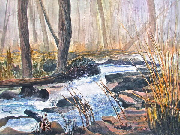 Colorado Art Print featuring the painting River Rush by Frank SantAgata
