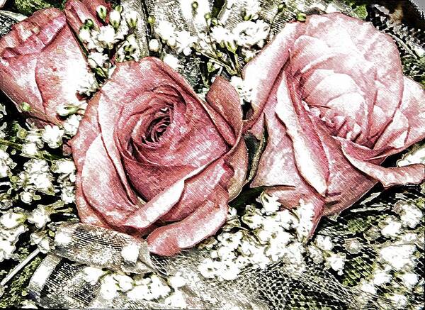 Roses Art Print featuring the photograph Roses and Lace by Michelle Frizzell-Thompson