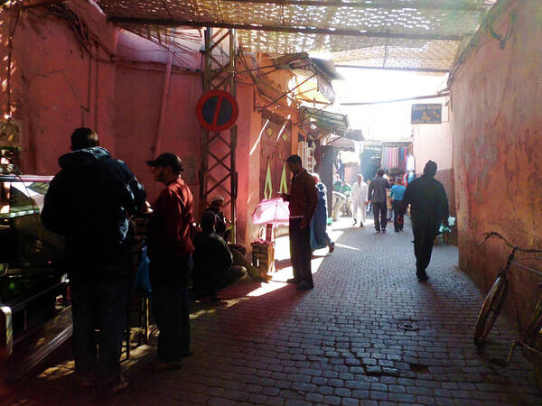 Travel Art Print featuring the photograph Souk in Marrakesh 01 by Miki De Goodaboom