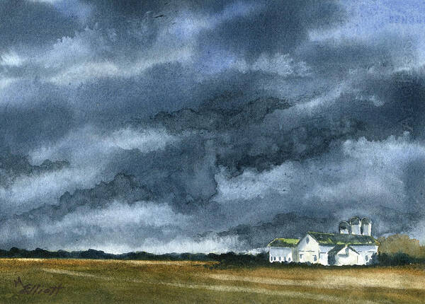 Country Art Print featuring the painting Storms of Life by Marsha Elliott