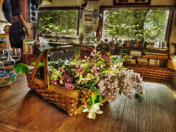Flower Basket Art Print featuring the photograph The Flower Basket by William Fields