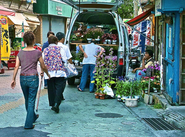 Street Art Print featuring the photograph The Flower Seller by Jocelyn Kahawai