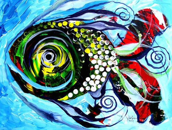 Fish Art Print featuring the painting The Gift of Inner Beauty by J Vincent Scarpace