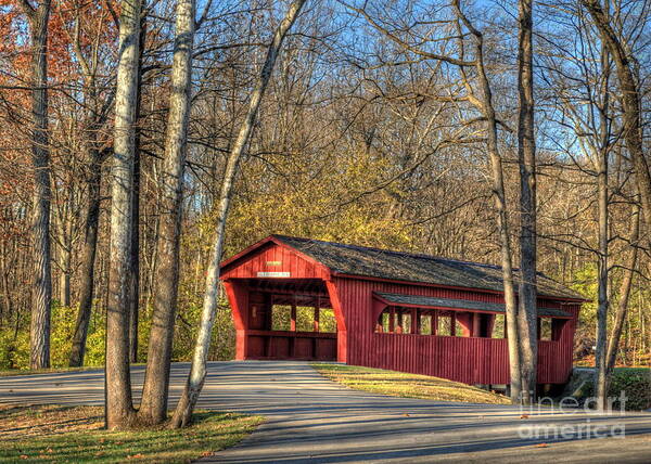 Covered Bridge Art Print featuring the photograph The Ross Covered Bridge by Pamela Baker