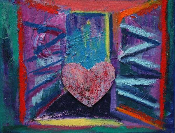 Abstract Art Print featuring the painting This Heart wants Out by Karin Eisermann