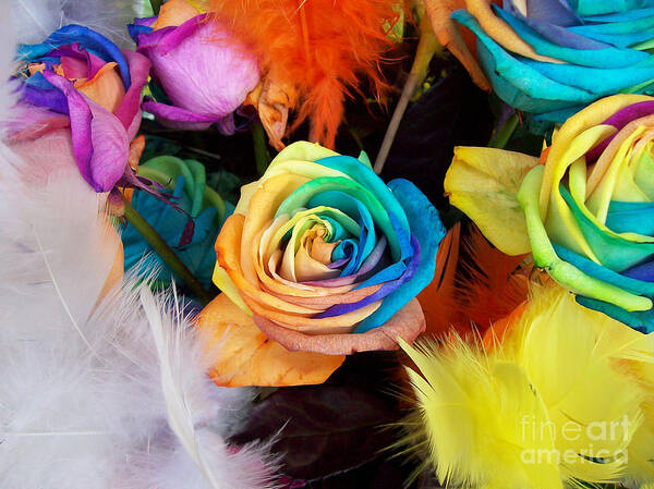 Rose Art Print featuring the photograph Tie Dyed Roses in Japan by Cheryl McClure