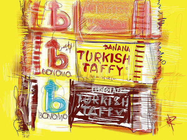 Turkish Taffy Art Print featuring the mixed media Turkish Taffy by Russell Pierce