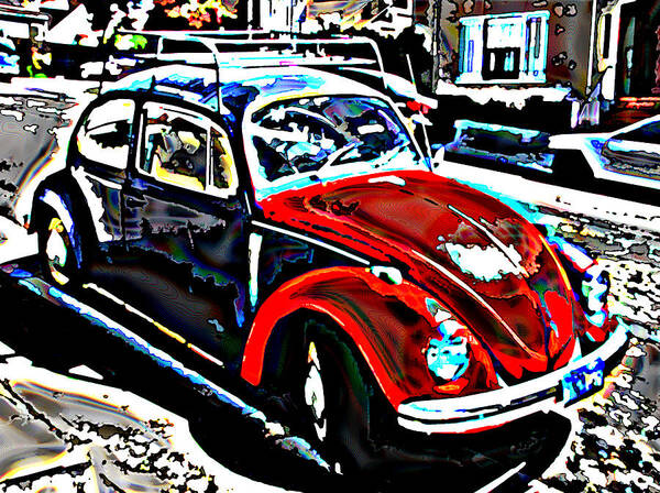 Two Tone Art Print featuring the photograph Two Toned VW Beetle by Samuel Sheats