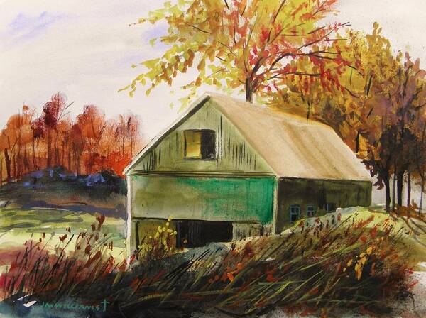 Barn Art Print featuring the painting Warm Mood by John Williams