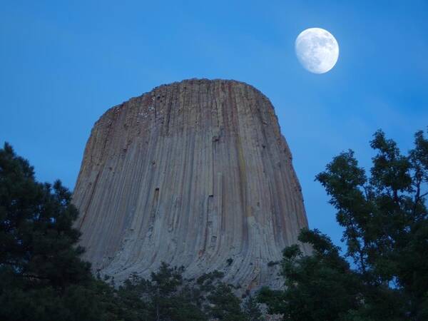 Devil Art Print featuring the photograph Waxing Moon over Bear Lodge by HW Kateley