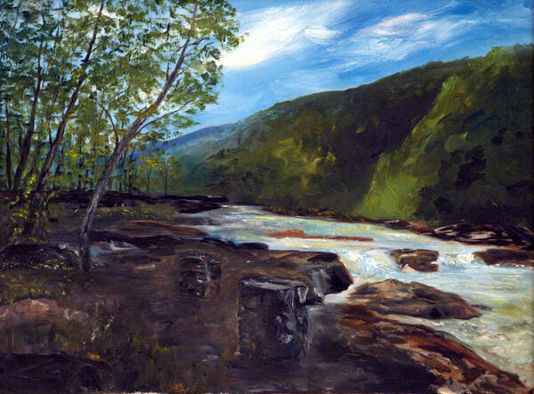 Webster Springs Stream Art Print featuring the painting Webster Springs Stream by Phil Burton