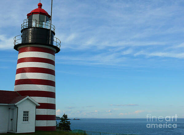 Lighthouse Art Print featuring the photograph West Quoddy lighthouse by Jeanne Woods