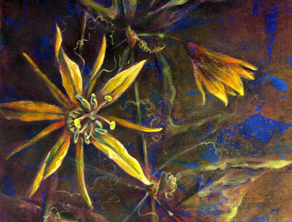 Floral Art Print featuring the painting Yellow Passion by Ashley Kujan