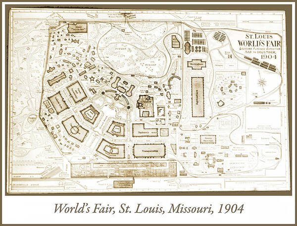 Fair Grounds Map Art Print featuring the photograph 1904 Worlds Fair, Fair Grounds Map #2 by A Macarthur Gurmankin