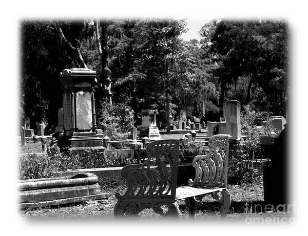 Bonaventure Cemetery Art Print featuring the photograph Bonaventure Cemetery BW #3 by Jacqueline M Lewis