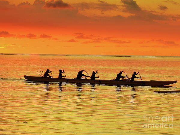 Outrigger Canoeing Art Print featuring the photograph Canoe Practice #1 by Scott Cameron