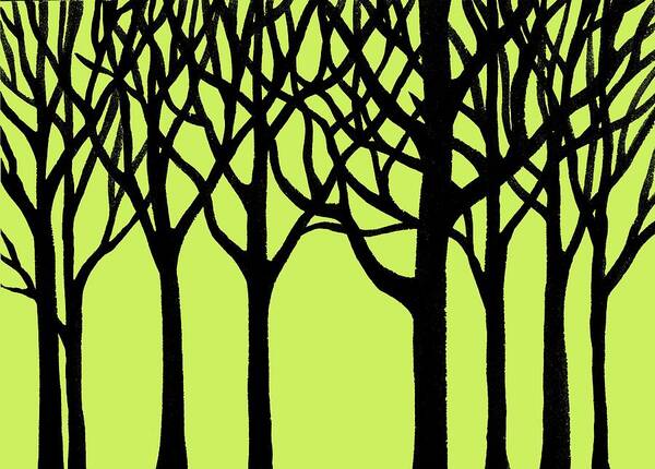 Forest Art Print featuring the painting Forest #2 by Irina Sztukowski