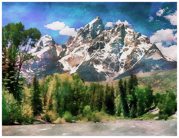 Grand Art Print featuring the photograph Grand Tetons #1 by Margie Wildblood