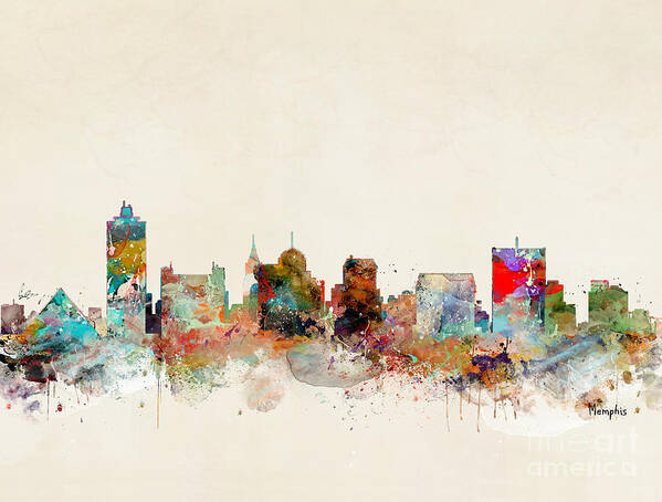 Memphis Tennessee Art Print featuring the painting Memphis Tennessee #1 by Bri Buckley