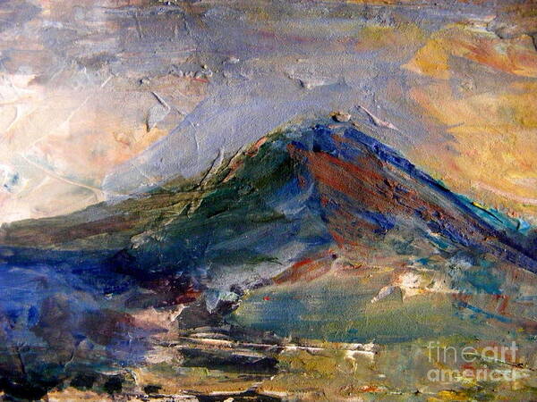 An Abstract Blue Mountain Art Print featuring the painting Mountain Majesty #2 by Nancy Kane Chapman