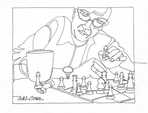 Chess Art Print featuring the drawing Next Step by Guri Stark