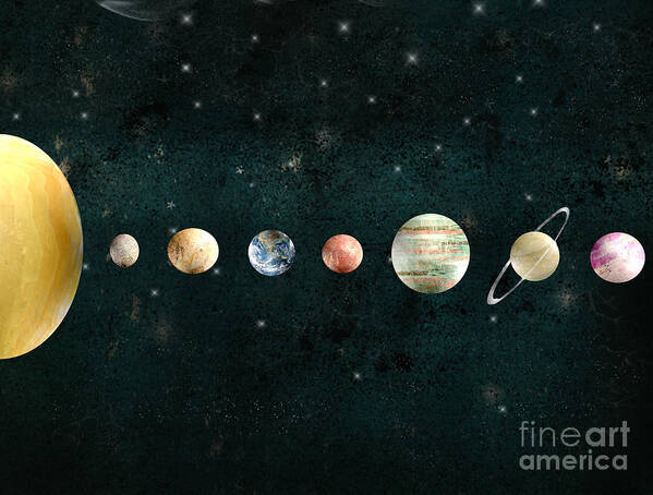Solar System Art Print featuring the painting The Solar System #1 by Bri Buckley