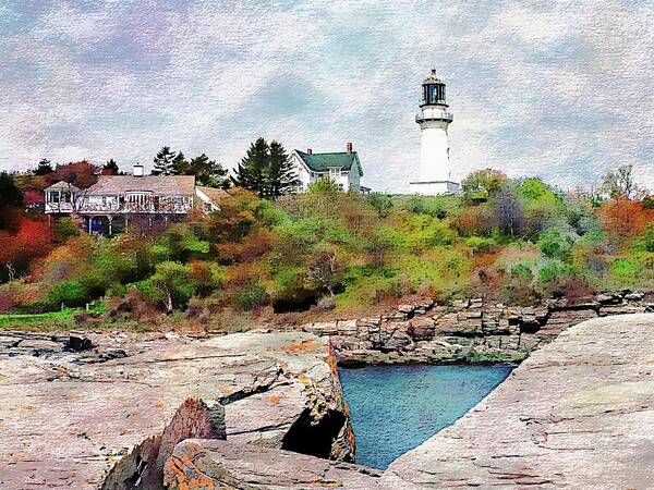 United States Art Print featuring the photograph Two Lights - Maine #1 by Joseph Hendrix