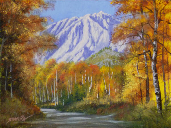Rocky Mountains Art Print featuring the painting 110111-68  Autumn's Wonder by Kenneth Shanika