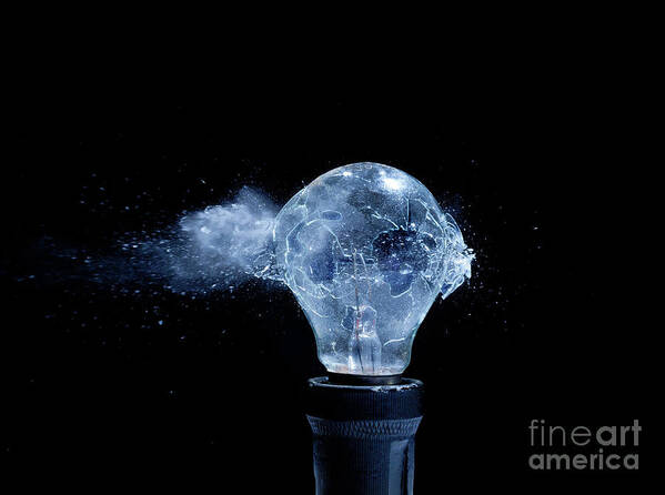 Bulb Art Print featuring the photograph Bulb Explosion #13 by Gualtiero Boffi